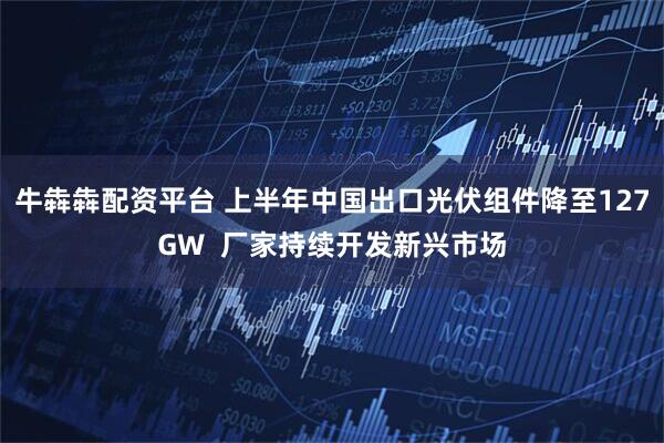 牛犇犇配资平台 上半年中国出口光伏组件降至127GW  厂家持续开发新兴市场